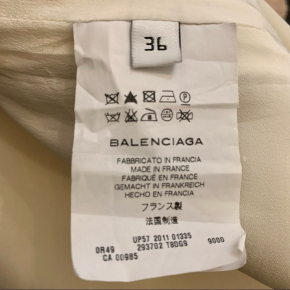 BALENCIAGA PARIS vintage off white sheath dress. Made in France. Size 36 - Picture 7 of 9